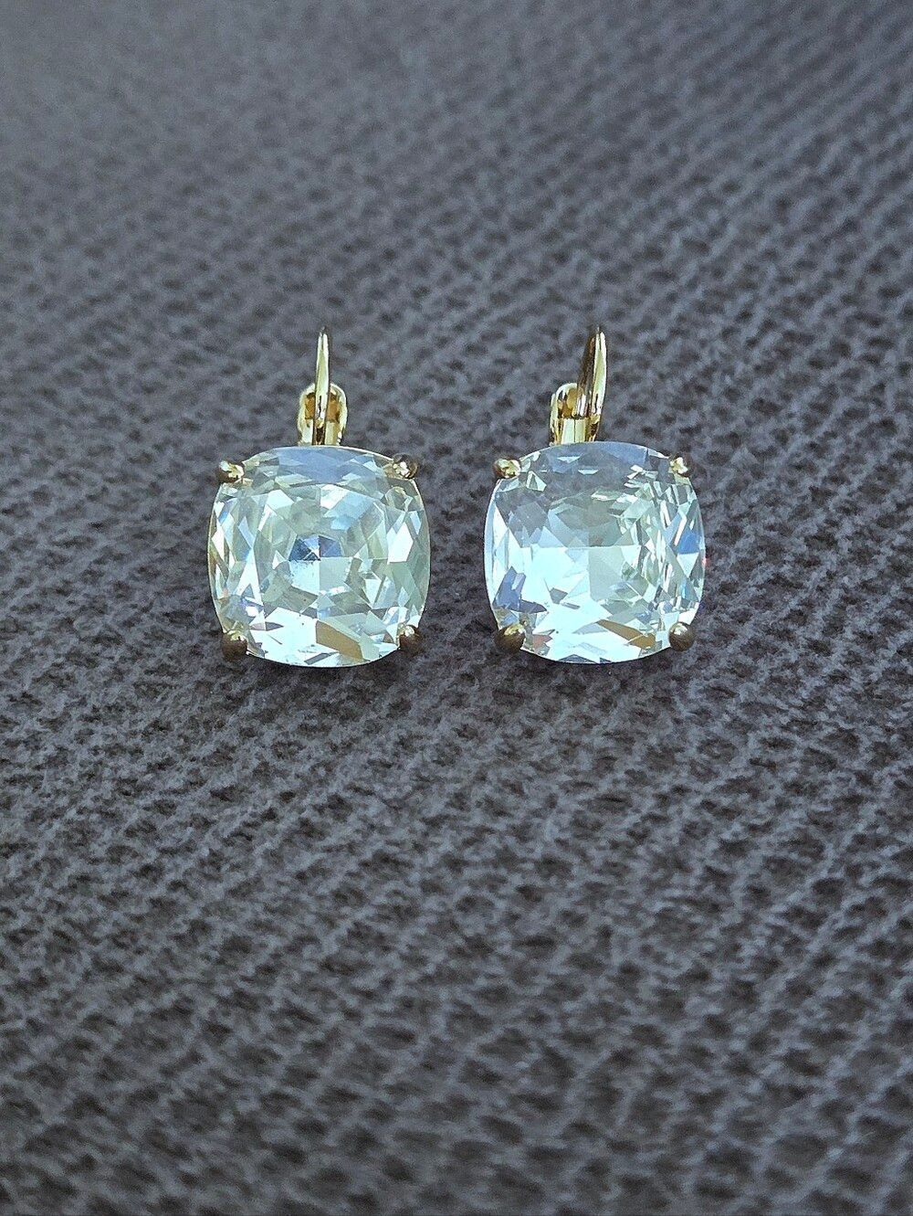 Kate Spade♠️ Clear Faceted Crystal💎 Cushion Earrings - Picture 14 of 16